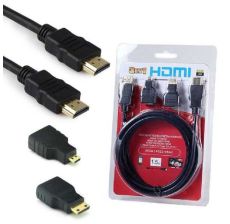 VELTEH HDMI kabl 1.5m sa mikro mini hdmi adapterima - 55-052