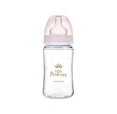 CANPOL Flašica za bebe sa širokim vratom 240 ml, pp - 35/234 "Mala princeza -Pink" - 35-234_pin