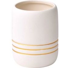 TENDANCE Čaša gold Stripes 10,5x7,8cm  keramika bela - 61100104