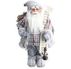 FESTA Novogodišnja figura deko deda mraz, sivi, 45 cm - 740833