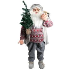 FESTA Novogodišnja figura deko deda mraz, sivi 150cm - 740873
