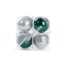 FESTA Novogodišnje kugle, special zeleno- srebrne , set 1/4 - 780105