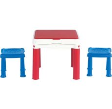 KETER Sto dečiji Constructable sa dve stolice set, crvena/plava/bela - CU 227497