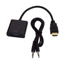 FAST ASIA Adapter-konvertor HDMI (M) - VGA (F) + Audio kabl 3.5mm crni - OST02046