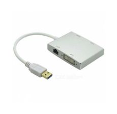FAST ASIA Adapter-konvertor USB 3.0 na HDMI + VGA+DVI + RJ45 - OST04363