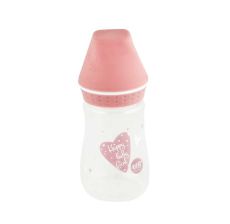 ELFI Flašica plastična sa silikonskom cuclom SWEET BABY, 125 ml - RK103-roze
