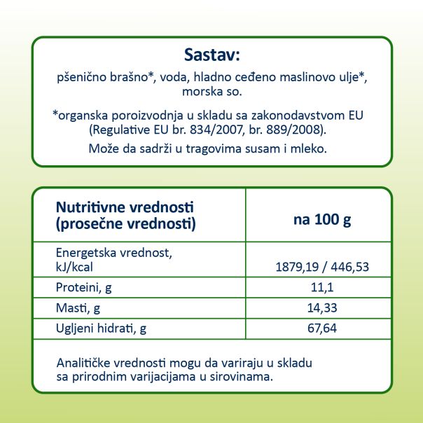 Fleur Alpine italijanski TARALLI sa ekstra devičanskim maslinovim uljem, za celu porodicu, 125 g - EP3092466