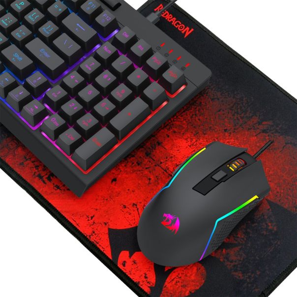 Combo Tastatura + miš + slušalice + podloga Redragon K515-RGB 4 in 1 Gaming Black - EP2443781