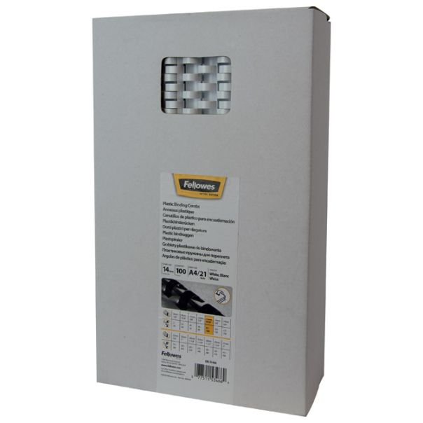 FELLOWES Spirala plastična fi-14mm (81-100 listova) pk100 Fellowes 5346604 bela - 000000560