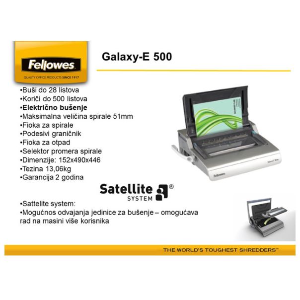 FELLOWES Mašina za spiralno koričenje električna Galaxy-E Fellowes 5622101 - 9702