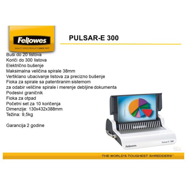 FELLOWES Mašina za spiralno koričenje električna Pulsar-E Fellowes 5620701 - 7925-1