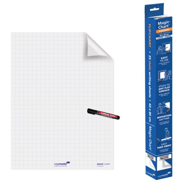 LEGAMASTER Folija flipchart u rolni 60x80cm+marker Magic-Chart pk25 7-159000 blister - EP2871713
