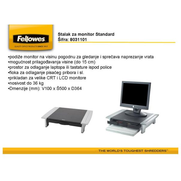 FELLOWES Stalak za monitor Office Suites Standard Fellowes 8031101 crno-srebrni - EP2869926
