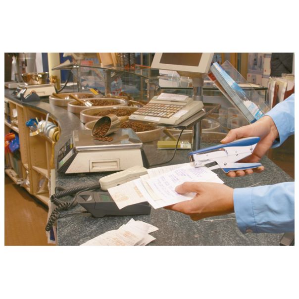 LEITZ Heft mašina za spajanje do  15 listova (10) 55450033 srebrno plava - EP2871734