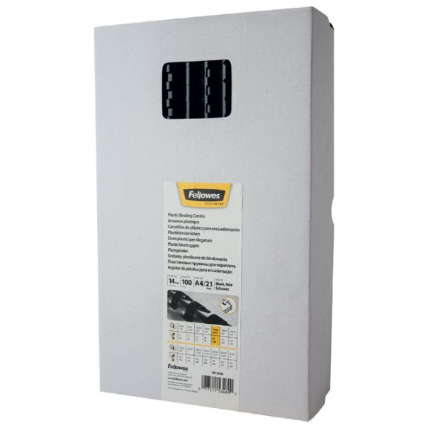 FELLOWES Spirala plastična fi-14mm (81-100 listova) pk100 Fellowes 5346907 crna - 000002811