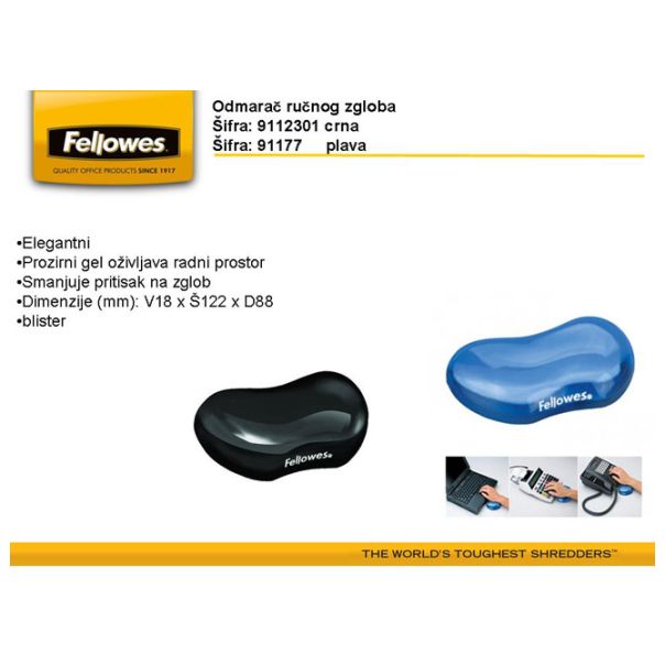 FELLOWES Odmarač ručnog zgloba gel 9112301 crni - 8842