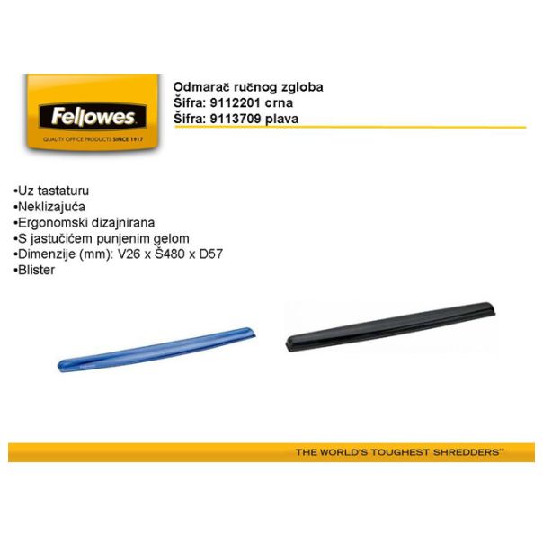 FELLOWES Odmarač za ruke uz tastaturu gel 9112201 crna - 9804
