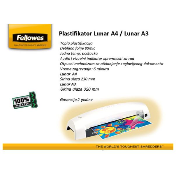 FELLOWES Plastifikator A3 sa 2 valjka Lunar 5716701 - 6926-1