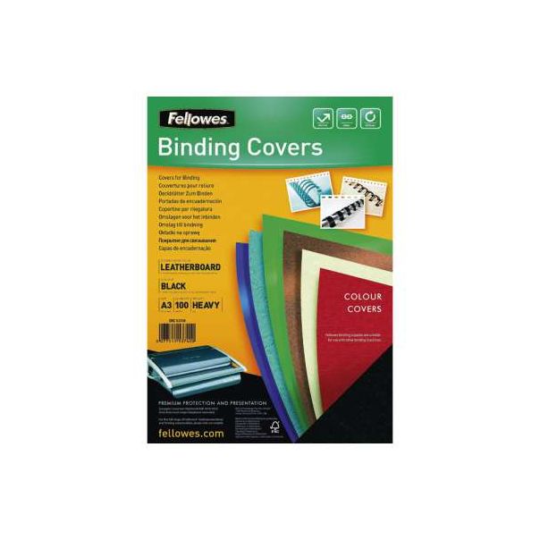 FELLOWES Korice za spiralno koričenje 250g karton A3 pk100 5374401 crne - 2765