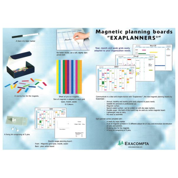 EXACOMPTA Tabla planer magnetna nedeljni 90x59cm 58153 bela - A440