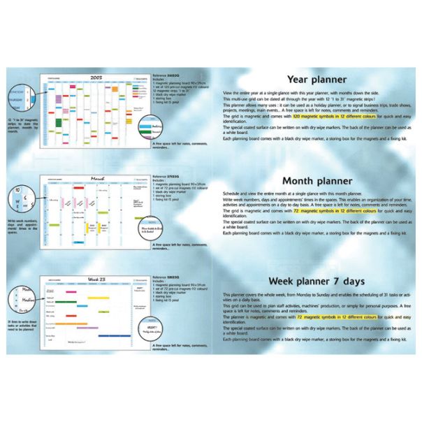 EXACOMPTA Tabla planer magnetna nedeljni 90x59cm 58153 bela - A440