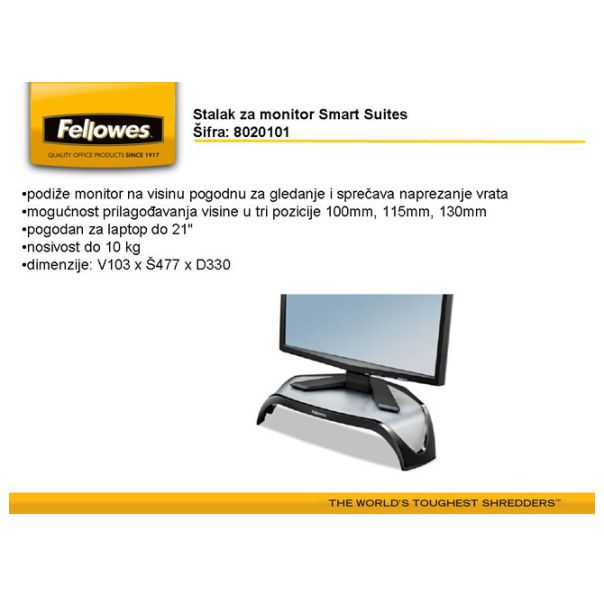 FELLOWES Stalak za monitor Smart Suites Fellowes 8020101 crno-srebrna - EP2869965