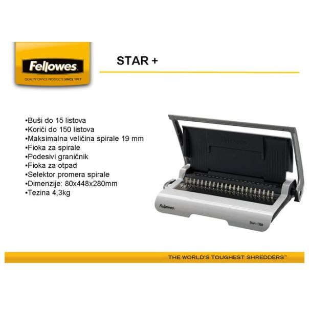 FELLOWES Mašina za spiralno koričenje Star+ 5627501 - 6927-1