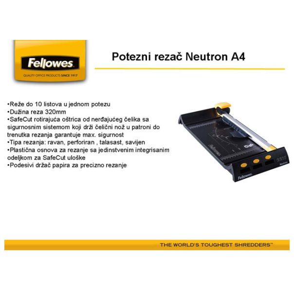 FELLOWES Rezač stoni za papir A4 Neutron 5410001 - 5344-1