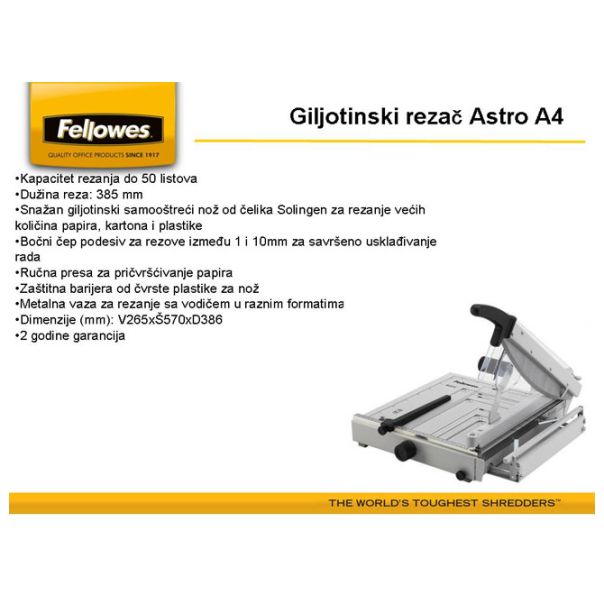 FELLOWES Rezač stoni za papir (giljotina) A4 Astro 5415001 - 8537-1