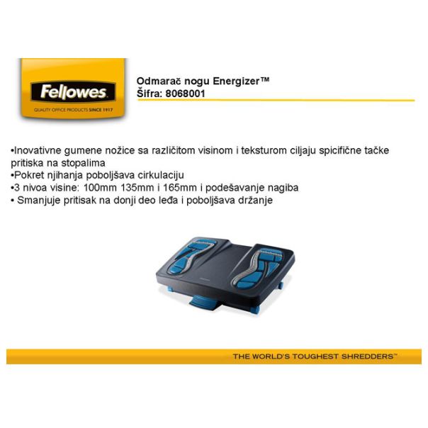 FELLOWES Odmarač nogu Energizer Fellowes 8068001 - 000005985