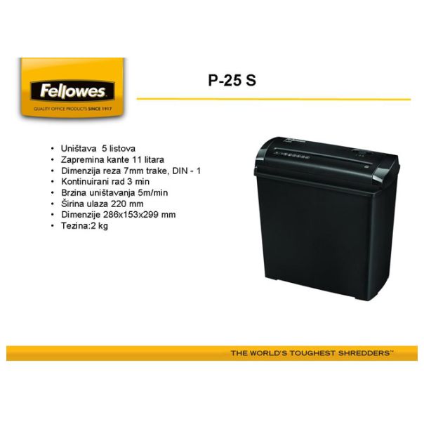 FELLOWES Uništivač dokumentacije (trake) P-25S 4701001 - EP2831150