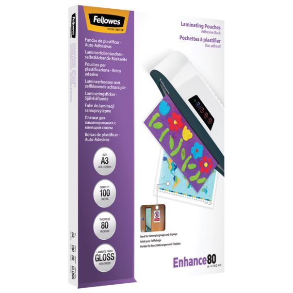 FELLOWES Folija za plastificiranje 80my A3 sjajna samolepljiva pk100 5302302 - 000007320