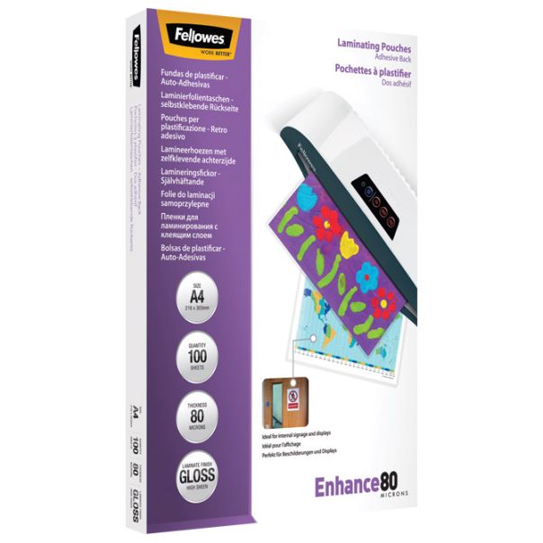 FELLOWES Folija za plastificiranje 80my A4 sjajna samolepljiva pk100 5302202 - 000007321