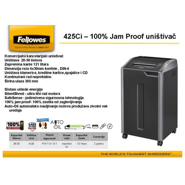 FELLOWES Uništivač dokumentacije (konfete) 425Ci Fellowes 4698001 - 000010976