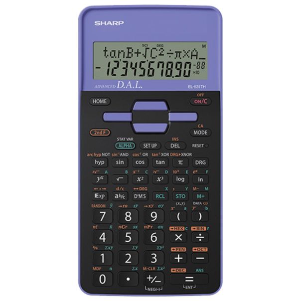 SHARP Kalkulator tehnički 10mesta 273 funkcije EL-531THB-VL crno ljubičasti blister - EP2870109