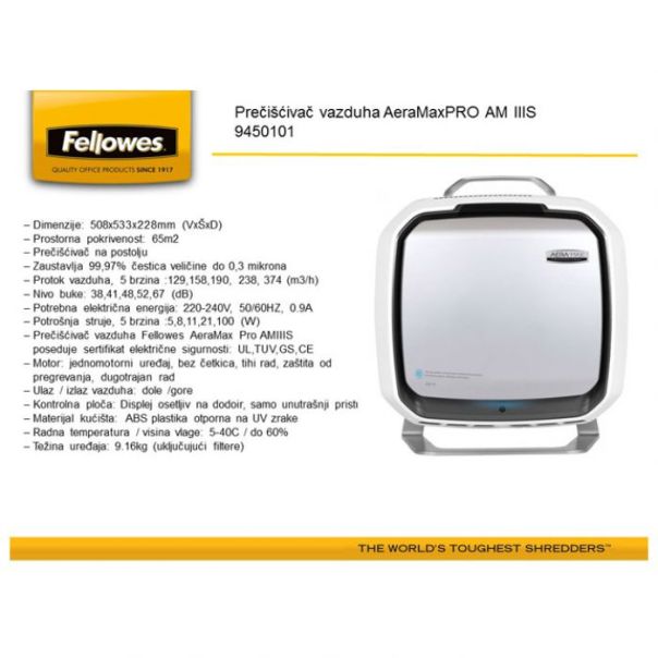 FELLOWES Prečišćivač vazduha AeraMaxPRO AM IIIS 9450101 - EP2831165