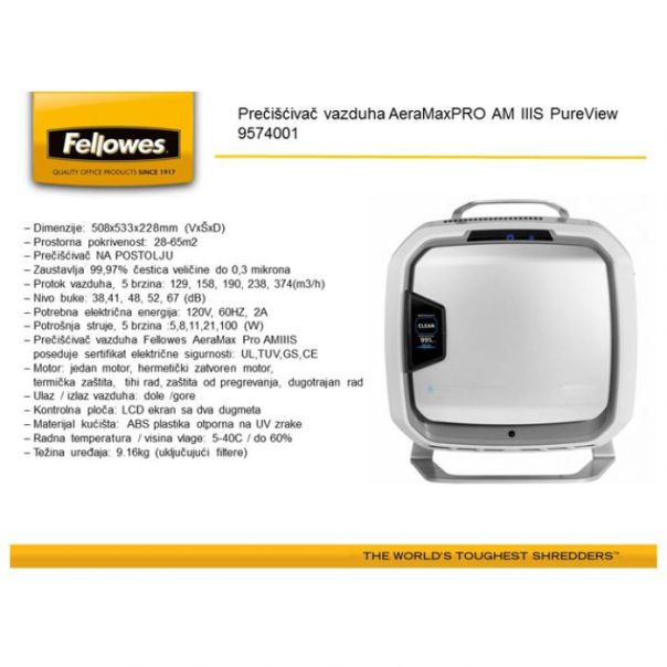 FELLOWES Pročišćivač vazduha AeraMaxPRO AM IIIS PureView 9574001 - EP2831168