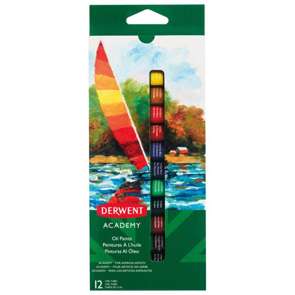 DERWENT Boja uljana 12ml 12 boja Academy Derwent 2302406 blister - 000017139