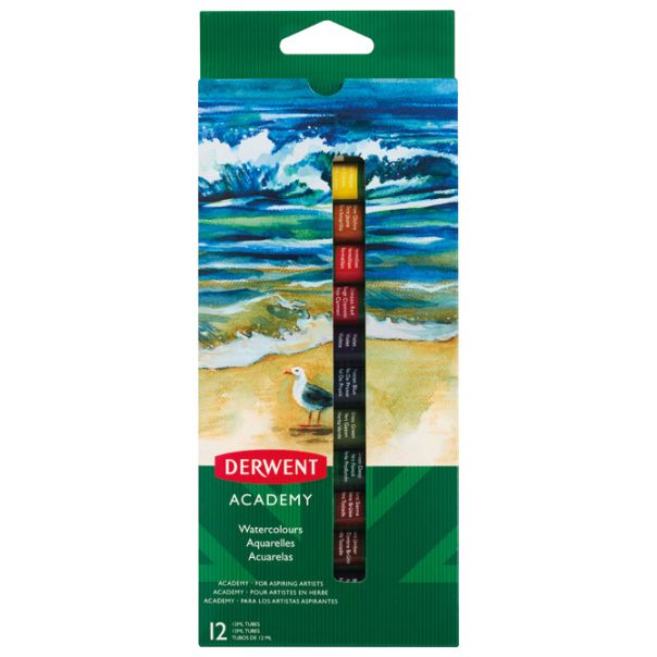 DERWENT Boja Aquarelle 12ml 12 boja Academy Derwent 2302404 blister - 000017141