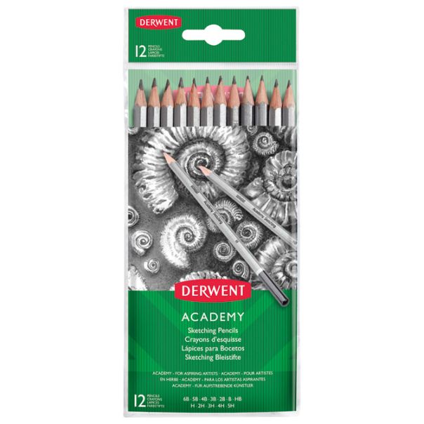 DERWENT Olovka grafitna 5H-6B Academy pk12 Derwent 2300412 blister - 000017143