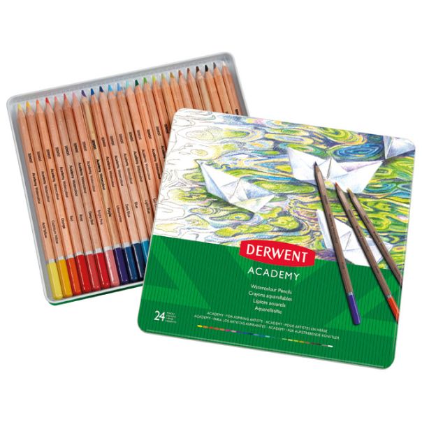 DERWENT Boje drvene Aquarelle 24 boje u metalnoj kutiji Academy Derwent 2301942 - 00017149
