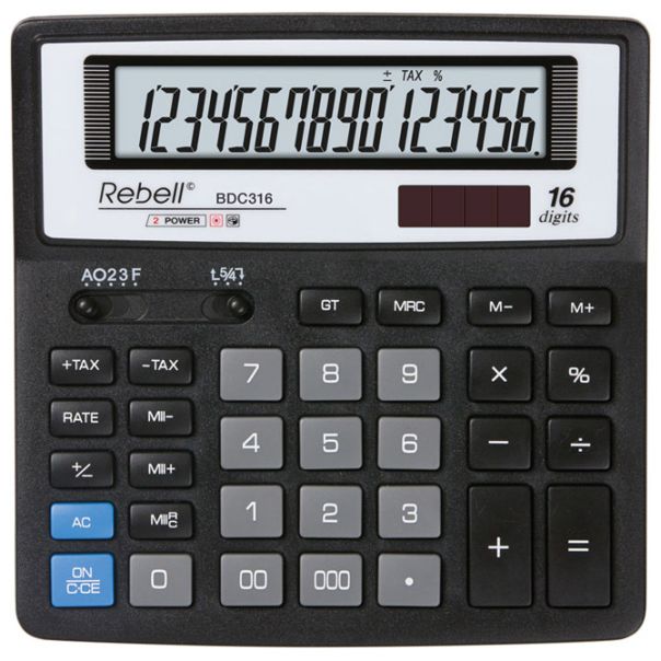 REBELL Kalkulator komercijalni 16mesta RE-BDC316 BX crni - EP2981085