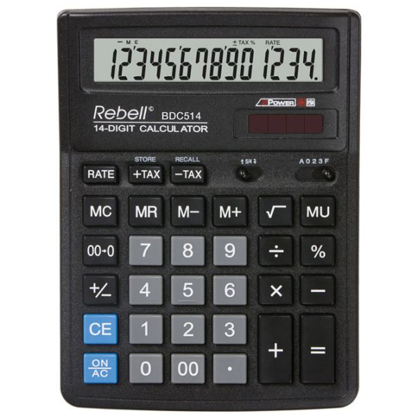 REBELL Kalkulator komercijalni 14mesta RE-BDC514 BX crni - EP2981091