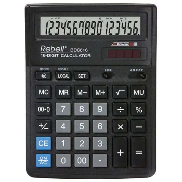 REBELL Kalkulator komercijalni 16mesta RE-BDC616 BX crni - EP2981094