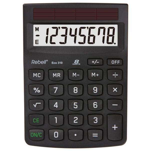 REBELL Kalkulator komercijalni  8mesta RE-ECO310 BX crni - EP2981106