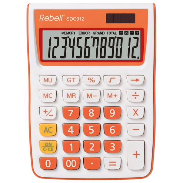 REBELL Kalkulator komercijalni 12mesta RE-SDC912OR BX belo narandžasti - EP2981133
