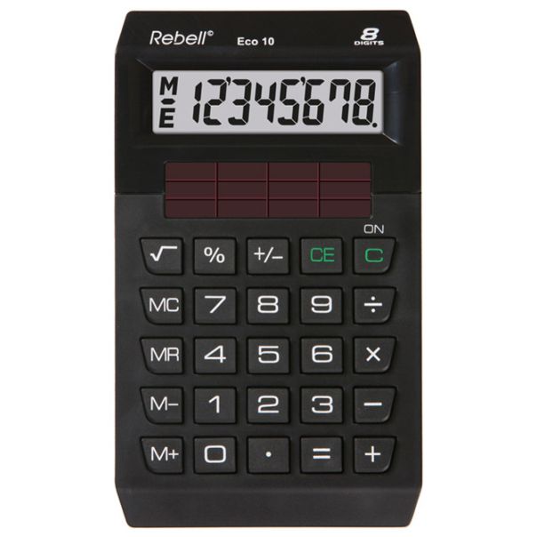 REBELL Kalkulator džepni 10mesta RE-ECO 10 crni - EP2981142