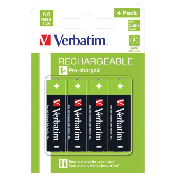 VERBATIM Baterija punjiva 1,2V AA/2500 mAh pk4 49517 HR6 blister - EP3146879