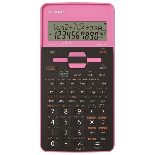 SHARP Kalkulator tehnički 10mesta 273 funkcije EL-531THB-PK crno roze blister - EP2870244