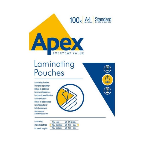 FELLOWES Folija za plastificiranje 100my A4 sjajna pk100 Apex 6003301 - 000019375